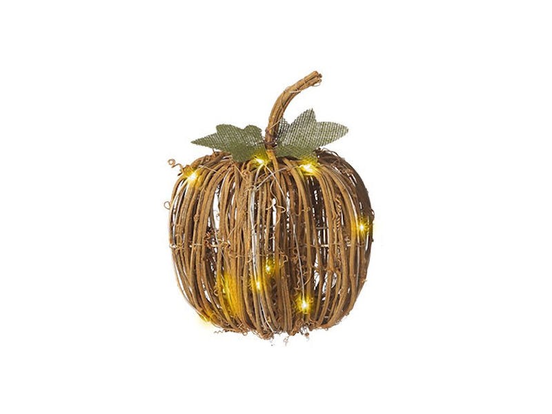 Orange Glitter Light Up Pumpkin