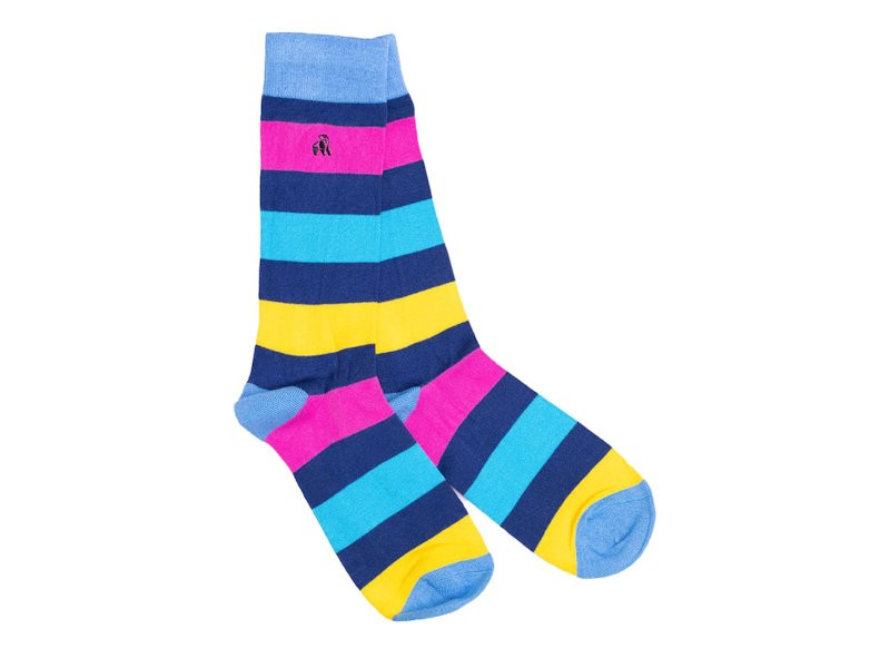 Neon Striped Bamboo Socks 7–11