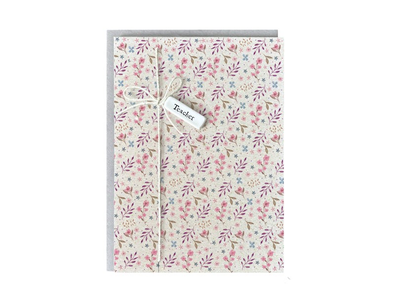 Teacher Thank You Card with Porcelain Tag