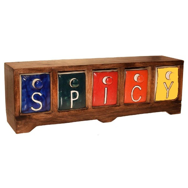 Hand Painted Ceramic SPICY Drawer Chest