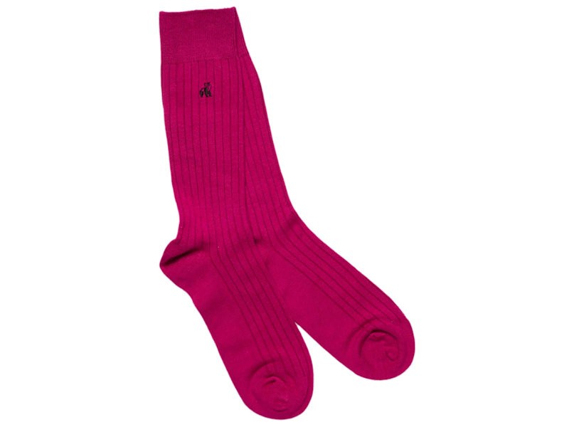 Cerise Ribbed Bamboo Socks 7–11
