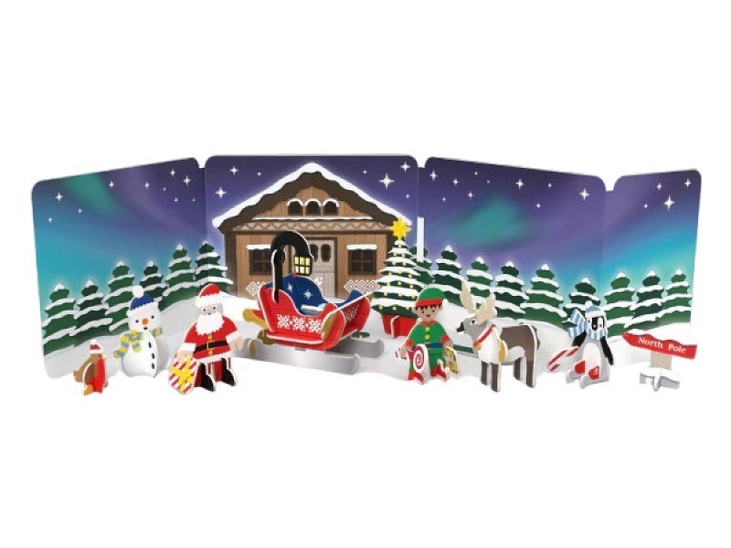Santa’s Midnight Sleigh Ride Pop Out Playset