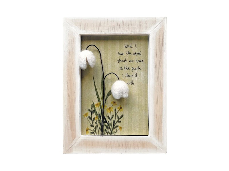 What I Love the Most Framed Felt Flower Print