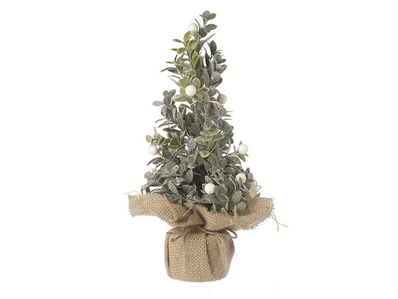 Frosted Eucalyptus Tree in Hessian Pot