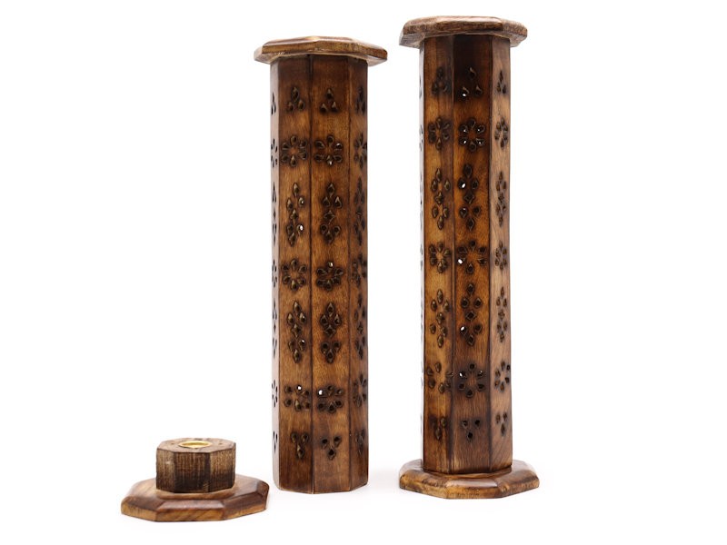 Wooden Hexagonal Incense Tower Burner
