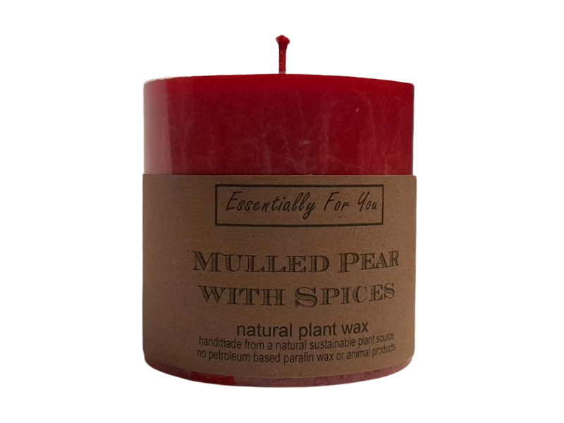 Mulled Pear With Spices Natural Plant Wax 3" Pillar Candle