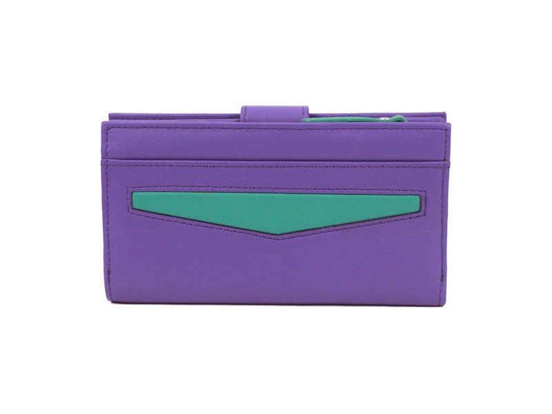 Violet and Turquoise Leather Purse