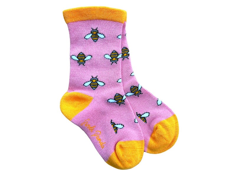 Pink Bumblebee Bamboo Socks 2–3yrs