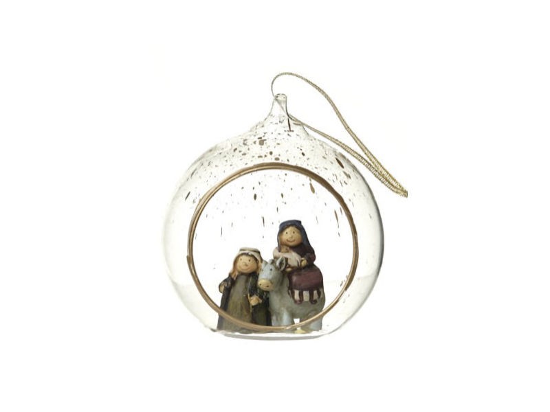 Flight into Egypt Nativity Glass Bauble