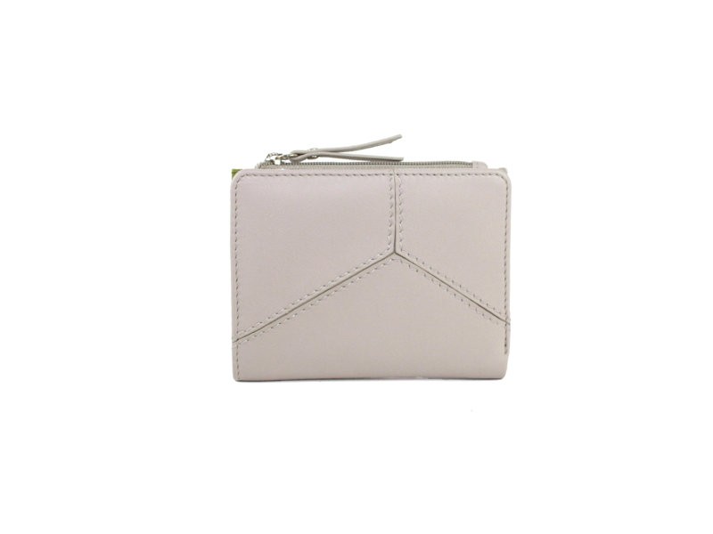 Taupe and Green Leather Purse