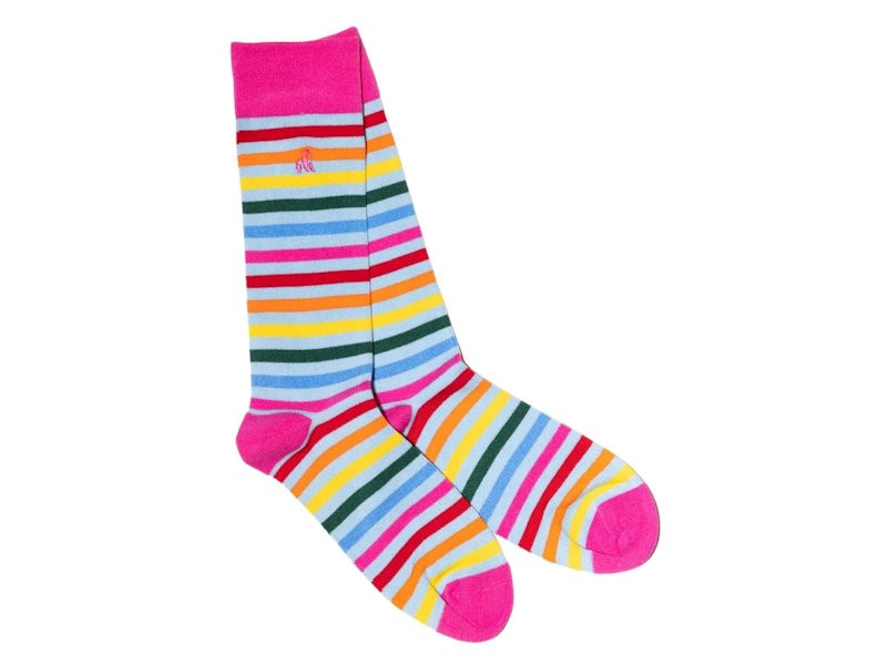Pastel Striped Bamboo Socks 7–11