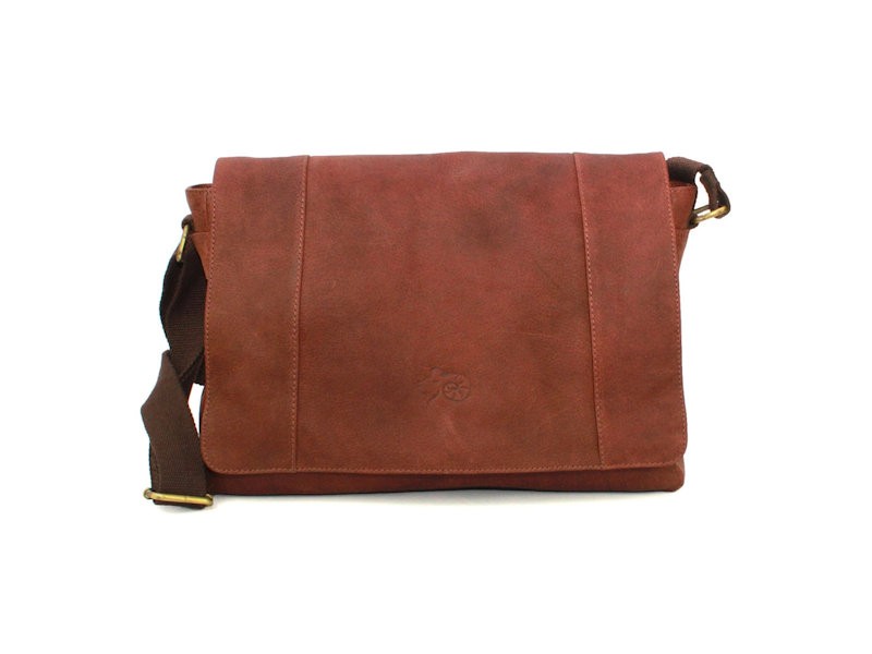 Tan Leather Messenger Bag