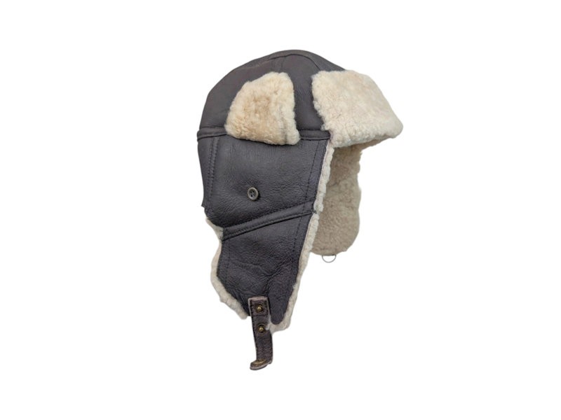 Black Sheepskin Aviator Hat
