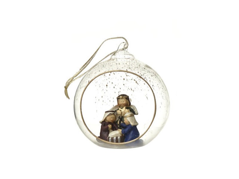 Holy Family Nativity Glass Bauble