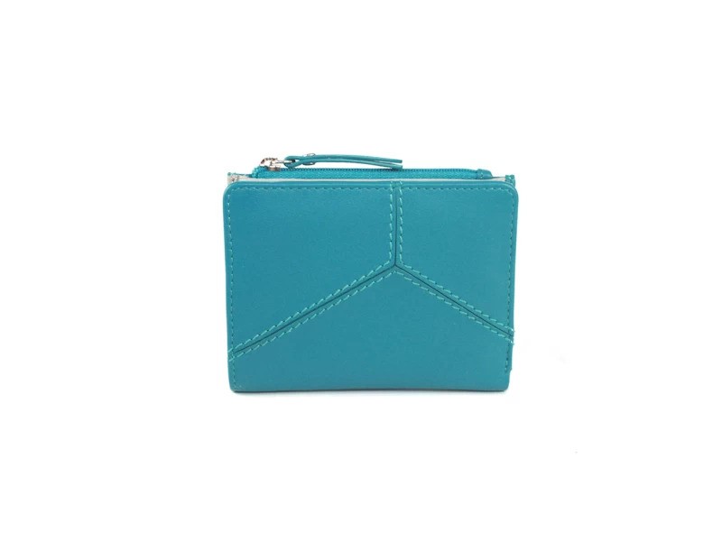 Blue and Blush Leather Purse