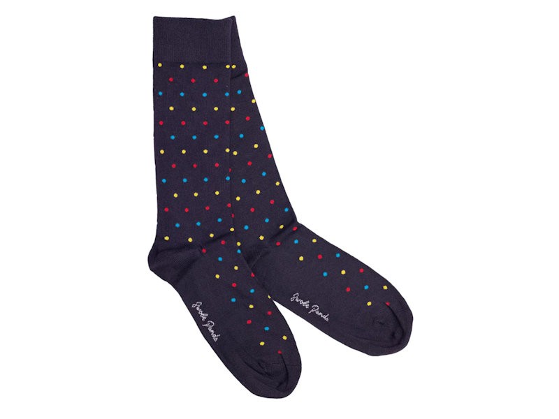 Navy Multi Spot Bamboo Socks 7–11