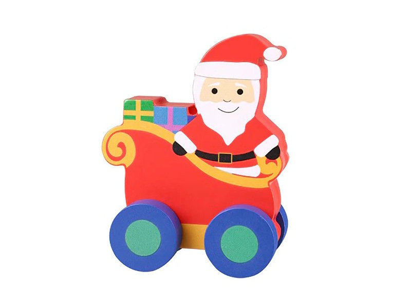 Father Christmas Wooden Push Toy