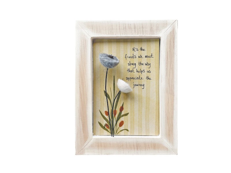 It’s the Friends We Meet Framed Felt Flower Print