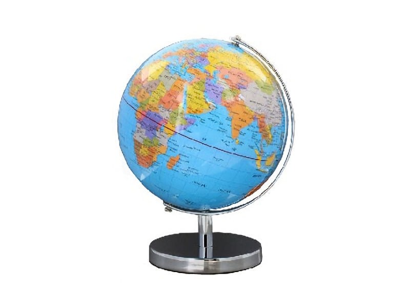Colourful World Map with Chrome Stand