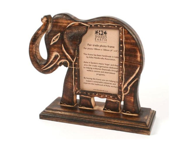 Wooden Elephant Photo Frame