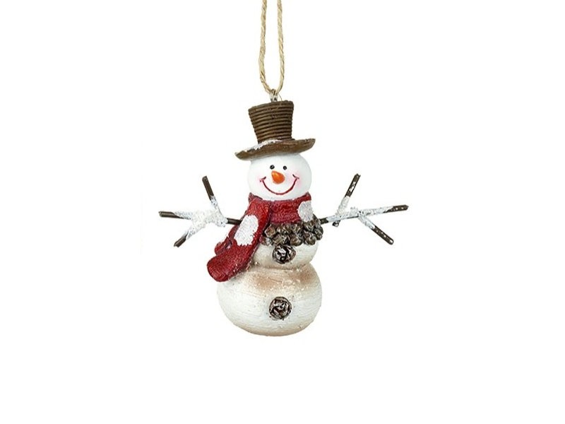 Hanging Snowman - Red Scarf